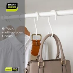 Large Premium S-Hooks With Rubber Gripped Finish - Set Of 6(S Hooks) 37 Large Premium S-Hooks With Rubber Gripped Finish - Set Of 6(S Hooks) -Shop Smart Design large premium s hooks with rubber gripped finish set of 6 smart design storage 5021112 6808950