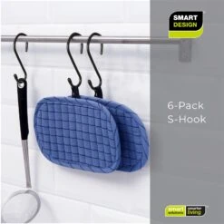 Large Premium S-Hooks With Rubber Gripped Finish - Set Of 6(S Hooks) 27 Large Premium S-Hooks With Rubber Gripped Finish - Set Of 6(S Hooks) -Shop Smart Design large premium s hooks with rubber gripped finish set of 6 smart design storage 5021122cs 9612260