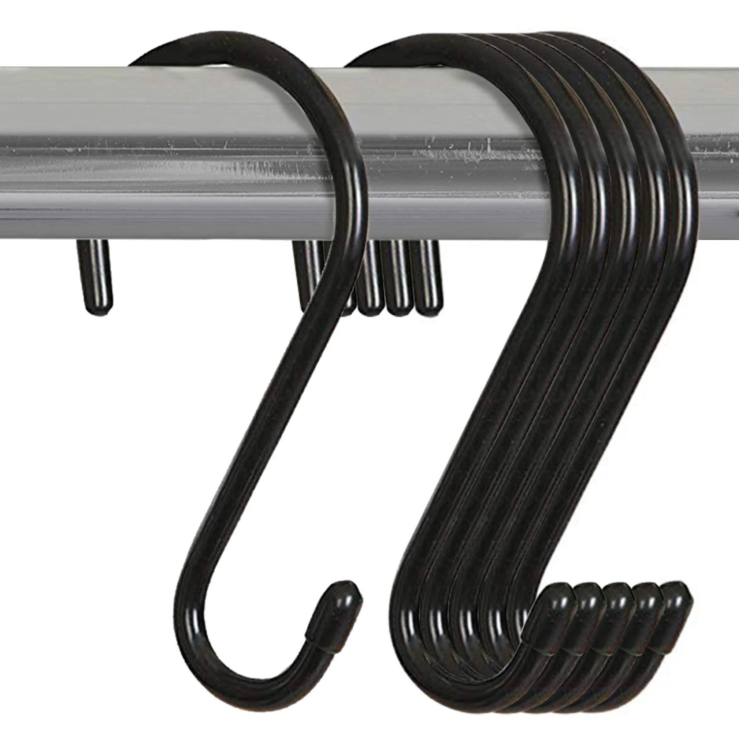 Large Premium S-Hooks With Rubber Gripped Finish - Set Of 6(S Hooks) 4 Large Premium S-Hooks With Rubber Gripped Finish - Set Of 6(S Hooks) - Image 2