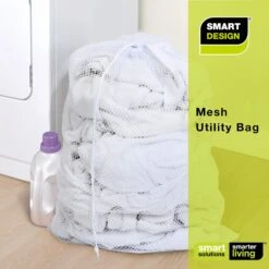 Mesh Laundry Bag With Handle And Push Lock Drawstring - Multiple Options(Drawstring Laundry Bag) -Shop Smart Design mesh laundry bag with handle and push lock drawstring multiple options smart design laundry 364305 incrementing number 573596