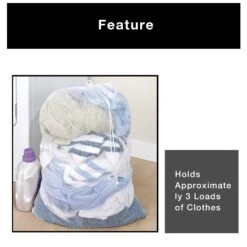Mesh Laundry Bag With Handle And Push Lock Drawstring - Multiple Options(Drawstring Laundry Bag) -Shop Smart Design mesh laundry bag with handle and push lock drawstring multiple options smart design laundry 365305 incrementing number 121638