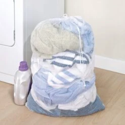 Mesh Laundry Bag With Handle And Push Lock Drawstring - Multiple Options(Drawstring Laundry Bag) -Shop Smart Design mesh laundry bag with handle and push lock drawstring multiple options smart design laundry 365305 incrementing number 356143