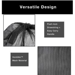 Mesh Laundry Bag With Handle And Push Lock Drawstring - Multiple Options(Drawstring Laundry Bag) -Shop Smart Design mesh laundry bag with handle and push lock drawstring multiple options smart design laundry 365315 incrementing number 897804