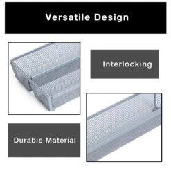 Metal Mesh Drawer Organizer - 12 X 3 Inch(Drawer Organizer Mesh 12x3 Inch) -Shop Smart Design metal mesh drawer organizer 12 x 3 inch smart design kitchen 8217108 incrementing number 817140