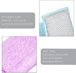 Non-Scratch Scrub Sponge With Bamboo Odorless Rayon Fiber(Sponges Non Scratch) -Shop Smart Design non scratch scrub sponge with bamboo odorless rayon fiber smart design cleaning 7000918 incrementing number 983924