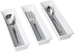 Plastic Drawer Organizer - BPA Free - 13 X 3.75 Inch - White(Drawer Organizer Plastic White 13x3 75 Inch)