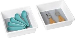 Plastic Drawer Organizer - BPA Free - 6.75 X 6.75 Inch - White(Drawer Organizer Plastic White 6 75x6 75 Inch)