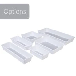 Plastic Drawer Organizer - BPA Free - 9.75 X 3.75 Inch - White(Drawer Organizer Plastic White 9 75x3 75 Inch) -Shop Smart Design plastic drawer organizer bpa free 975 x 375 inch white smart design kitchen 8003428 incrementing number 851633
