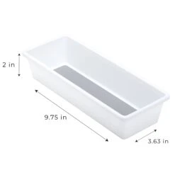 Plastic Drawer Organizer - BPA Free - 9.75 X 3.75 Inch - White(Drawer Organizer Plastic White 9 75x3 75 Inch) -Shop Smart Design plastic drawer organizer bpa free 975 x 375 inch white smart design kitchen 8003428 incrementing number 972154