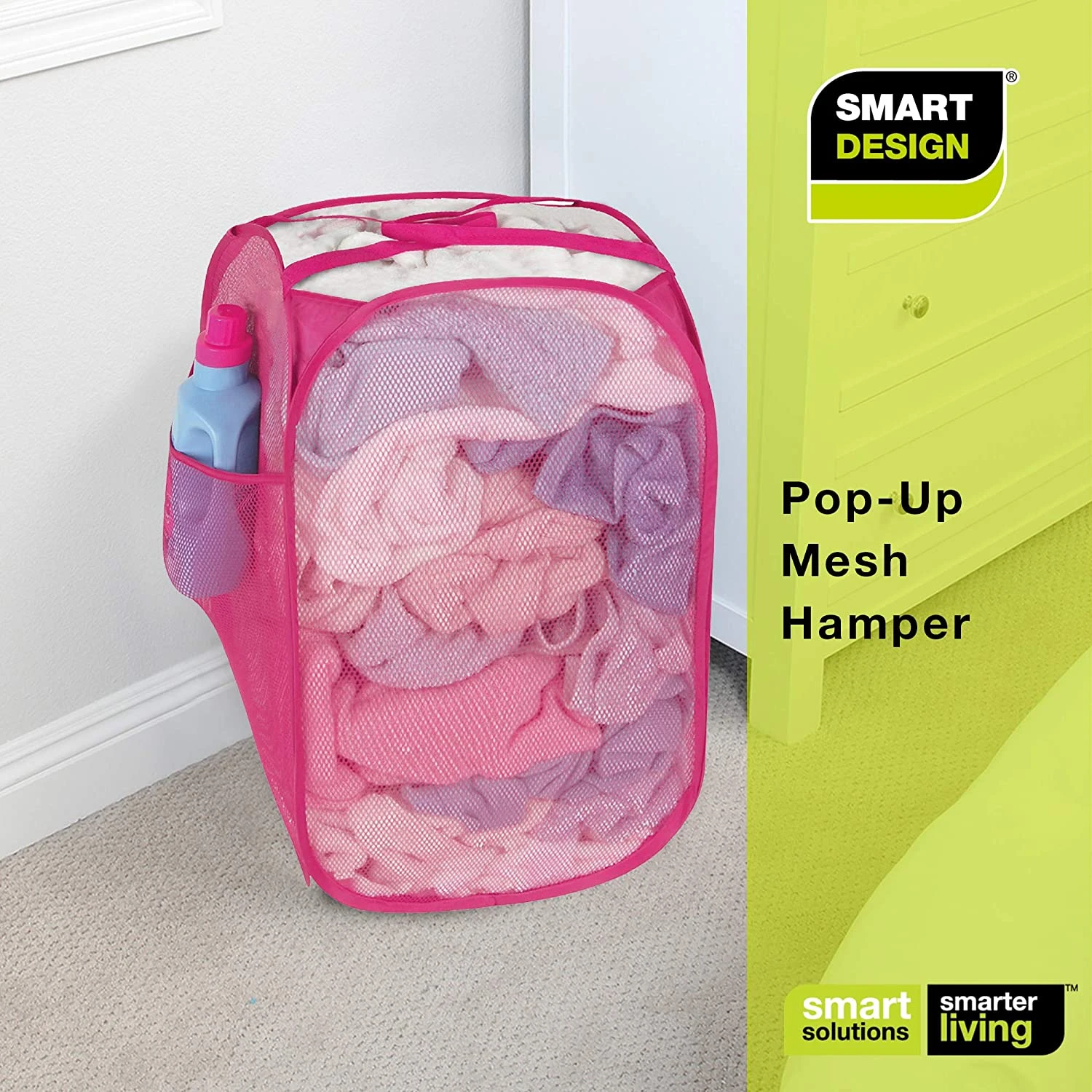 Pop-Up Laundry Hamper With Easy Carry Handles And Side Pocket(Pop Up Laundry Hamper Square 13inch) 9 Pop-Up Laundry Hamper With Easy Carry Handles And Side Pocket(Pop Up Laundry Hamper Square 13inch) - Image 7