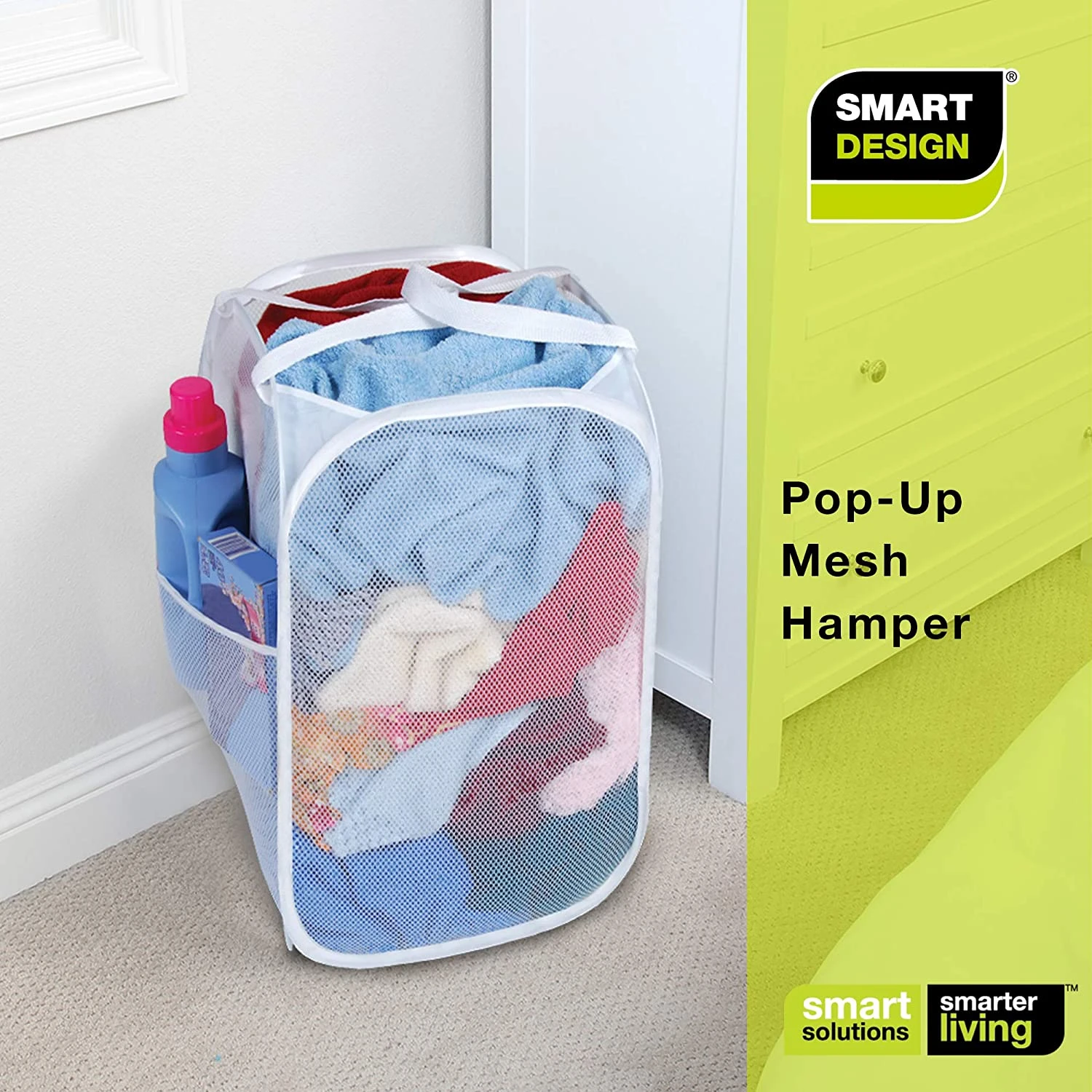 Pop-Up Laundry Hamper With Easy Carry Handles And Side Pocket(Pop Up Laundry Hamper Square 13inch) 16 Pop-Up Laundry Hamper With Easy Carry Handles And Side Pocket(Pop Up Laundry Hamper Square 13inch) - Image 14