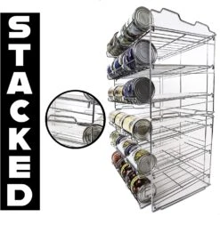 Premium 3-Tier Adjustable Can Rack Organizer - Set Of 2 - Chrome(Premium 3 Tier Can Rack) -Shop Smart Design premium 3 tier adjustable can rack organizer set of 2 chrome smart design kitchen 8481290as2 incrementing number 464074