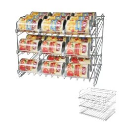 Premium 3-Tier Adjustable Can Rack Organizer - Set Of 2 - Chrome(Premium 3 Tier Can Rack)
