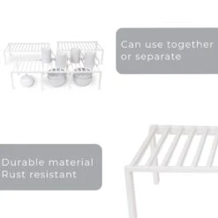Premium Expandable Cabinet Storage Rack(Storage Shelf Rack Expandable Premium) -Shop Smart Design premium expandable cabinet storage rack smart design kitchen 8423118as6 5282467