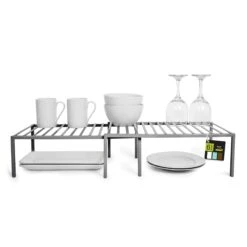 Premium Expandable Cabinet Storage Rack(Storage Shelf Rack Expandable Premium) -Shop Smart Design premium expandable cabinet storage rack smart design kitchen 8423638as6 7218561