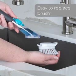 Replacement Brush Head With Built-In Scraper For Soap Dispensing Dish Wand(Dish Brushes Replacements) -Shop Smart Design replacement brush head with built in scraper for soap dispensing dish wand smart design cleaning 7001732 incrementing number 721375