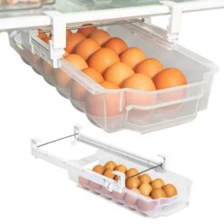 Sliding Egg Drawer With Extendable Rails - Holds 18 Eggs(Refrigerator Pull Out Carton Bin Holder Home Organizer W Extendable Rails Egg Drawer) -Shop Smart Design sliding egg drawer with extendable rails holds 18 eggs smart design kitchen 8446498as2 incrementing number 422205