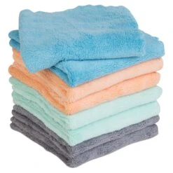 Smart Design Cleaning Cloth - Set Of 8 - Non-Scratch And Ultra Absorbent - Machine Washable - Cleaning, Dishes, Stains - Kitchen - 12 X 12 Inch(Copy Of Smart Cloth With Odorless Rayon Fibers Set Of 3 Non Scratch And Ultra Absorbent Dual Soft Sides Cleaning Dishes Stains 11 X 8 5 Inch Yellow Green Blue)