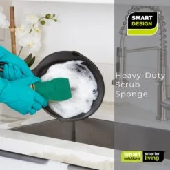 Smart Design Heavy Duty Cellulose Smart Scrub Sponge - Ultra Absorbent - Ergonomic Shape - Cleaning, Dishes, & Hard Stains - Green(Smart Design Heavy Duty Cellulose Smart Scrub Sponge Set Of 3 Ultra Absorbent Ergonomic Shape Cleaning Dishes Hard Stains) -Shop Smart Design smart design heavy duty cellulose smart scrub sponge ultra absorbent ergonomic shape cleaning dishes hard stains green smart design cleaning 7002015 incrementin 193280
