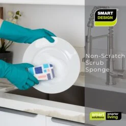 Smart Design Non-Scratch Cellulose Smart Scrub Sponge - Ultra Absorbent - Ergonomic Shape - Cleaning, Dishes, & Hard Stains(Smart Design Non Scratch Cellulose Smart Scrub Sponge Set Of 3 Ultra Absorbent Ergonomic Shape Cleaning Dishes Hard Stains) -Shop Smart Design smart design non scratch cellulose smart scrub sponge ultra absorbent ergonomic shape cleaning dishes hard stains smart design cleaning 7002025 incrementing num 510096