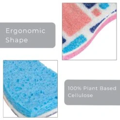 Smart Design Non-Scratch Cellulose Smart Scrub Sponge - Ultra Absorbent - Ergonomic Shape - Cleaning, Dishes, & Hard Stains(Smart Design Non Scratch Cellulose Smart Scrub Sponge Set Of 3 Ultra Absorbent Ergonomic Shape Cleaning Dishes Hard Stains) -Shop Smart Design smart design non scratch cellulose smart scrub sponge ultra absorbent ergonomic shape cleaning dishes hard stains smart design cleaning 7002025 incrementing num 905205