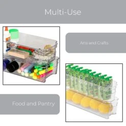 Stackable Refrigerator Bin With Handle - 4.5 X 15 Inch(Stackable Refrigerator Bin 4 5x15) -Shop Smart Design stackable refrigerator bin with handle 45 x 15 inch smart design kitchen 8463491as4 447023