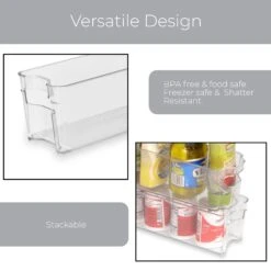 Stackable Refrigerator Bin With Handle - 4.5 X 15 Inch(Stackable Refrigerator Bin 4 5x15) -Shop Smart Design stackable refrigerator bin with handle 45 x 15 inch smart design kitchen 8463491as4 673628