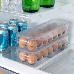 Stackable Refrigerator Egg Holder Bin With Handle And Lid(Stackable Refrigerator Egg Bin) -Shop Smart Design stackable refrigerator egg holder bin with handle and lid smart design kitchen 8465491as4 7891761